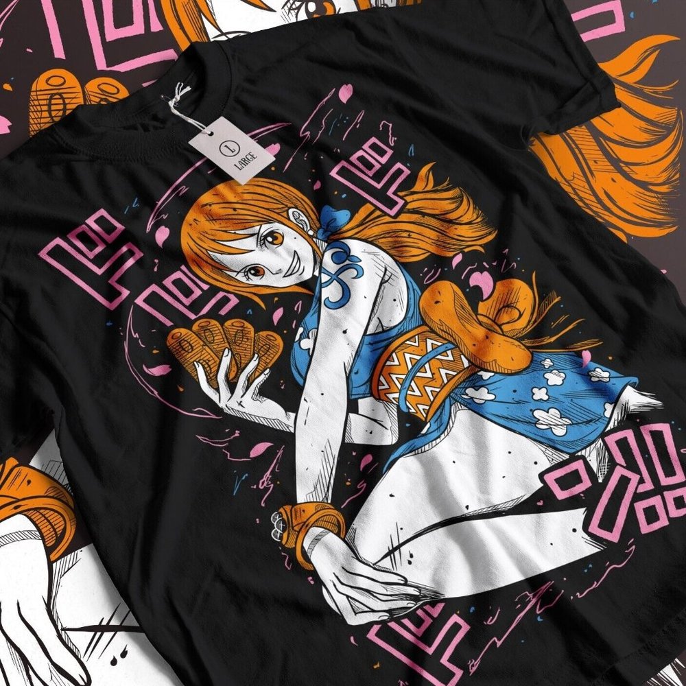 Nami One Piece Manga Kawaii Anime Pirate Unisex Tshirt T-Shirt Tee ALL SIZES